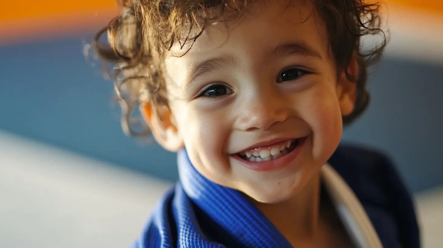 Preschool taekwondo school, students don their taekwondo uniforms and protective gear, including shinguards as they practice hand strikes, balance training, and breaking wooden boards, all while students progress.